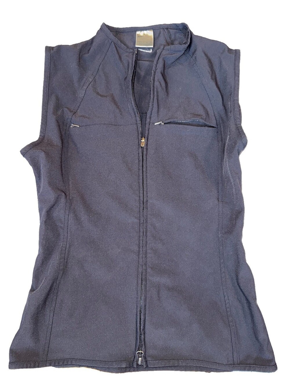 Vintage Nike Athletic Grey Zipped Running Vest Men Smalllightweight early 2000s